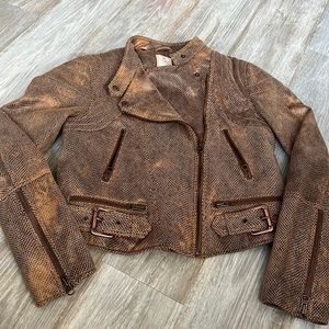WE THE FREE/FREE PEOPLE VEGAN LEATHER JACKET